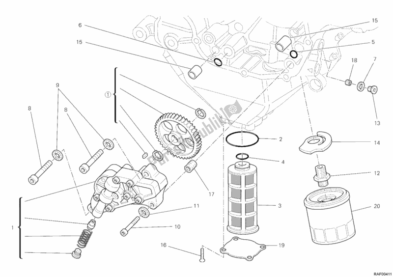 Alle onderdelen voor de Oliepomp - Filter van de Ducati Diavel Carbon 1200 2012